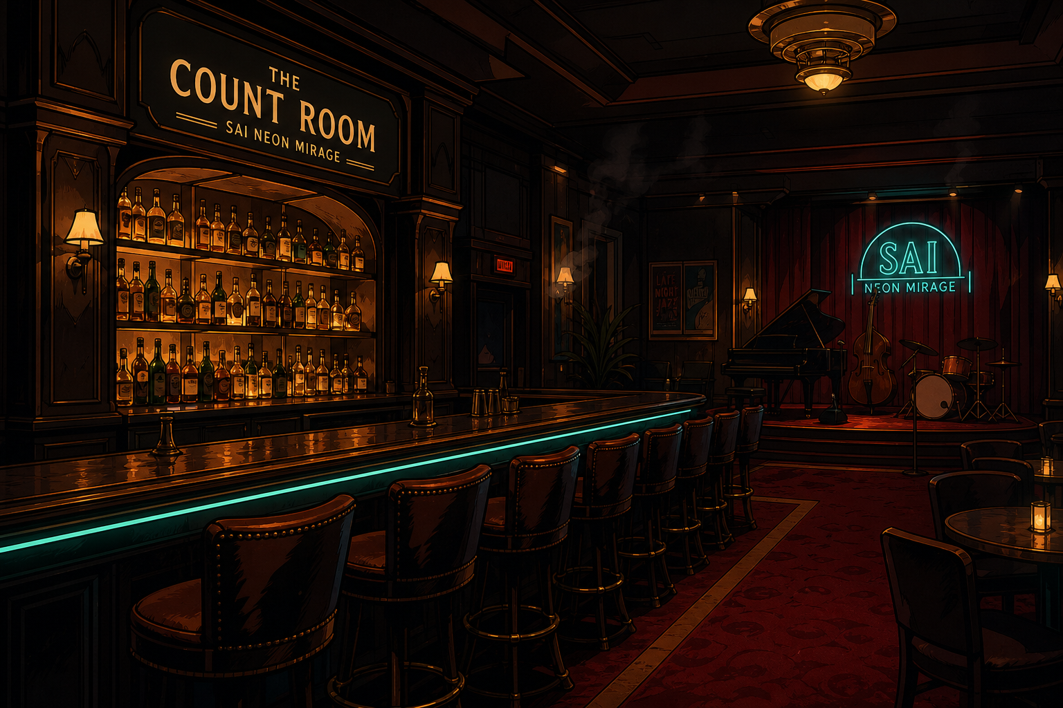 SAI Neon Mirage Count Room jazz bar reference