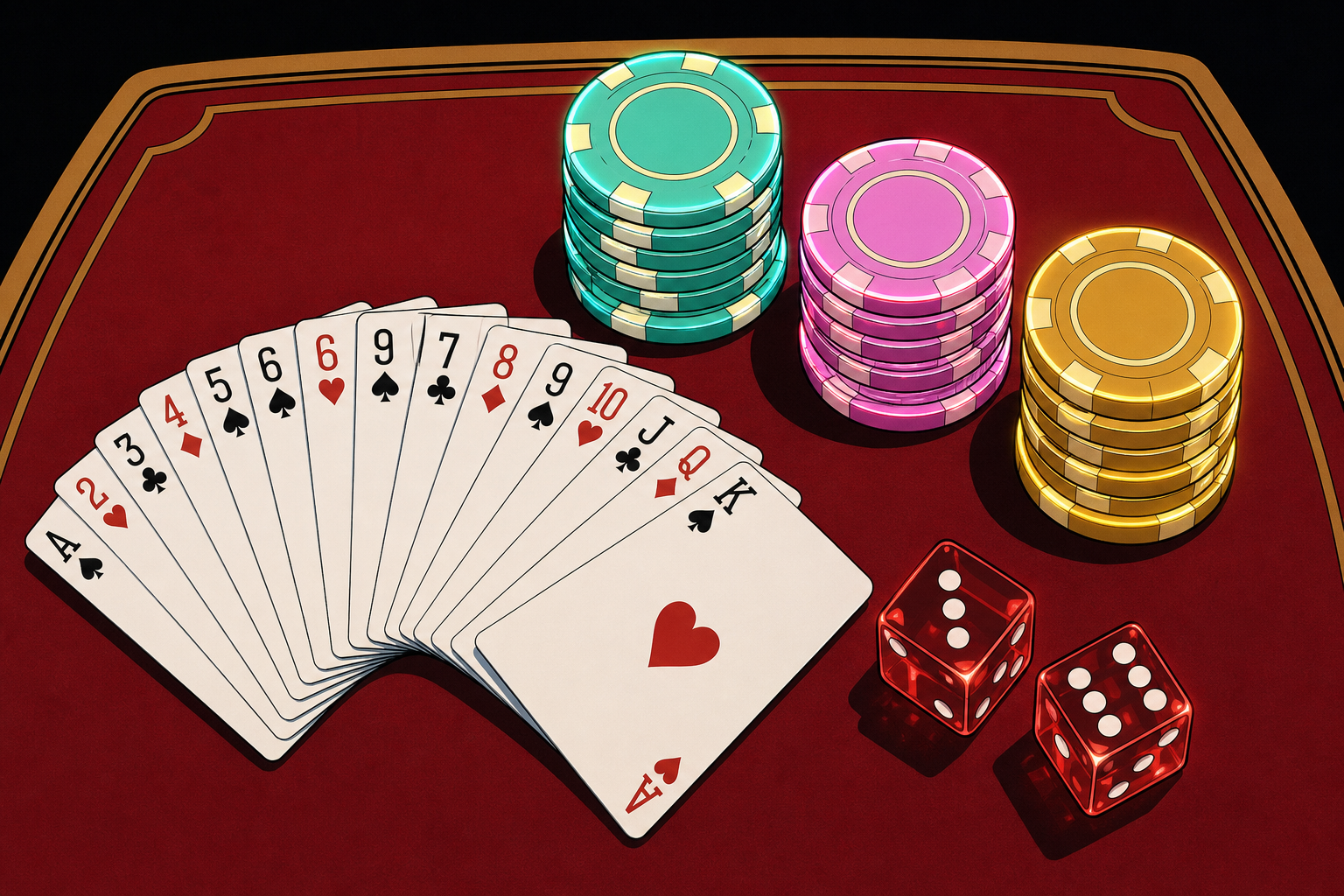 SAI Neon Mirage cards chips dice gaming props reference
