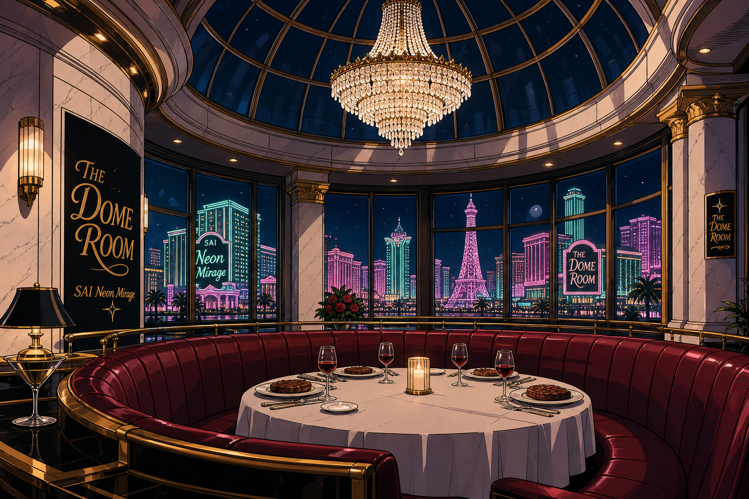 SAI Neon Mirage The Dome Room steakhouse reference