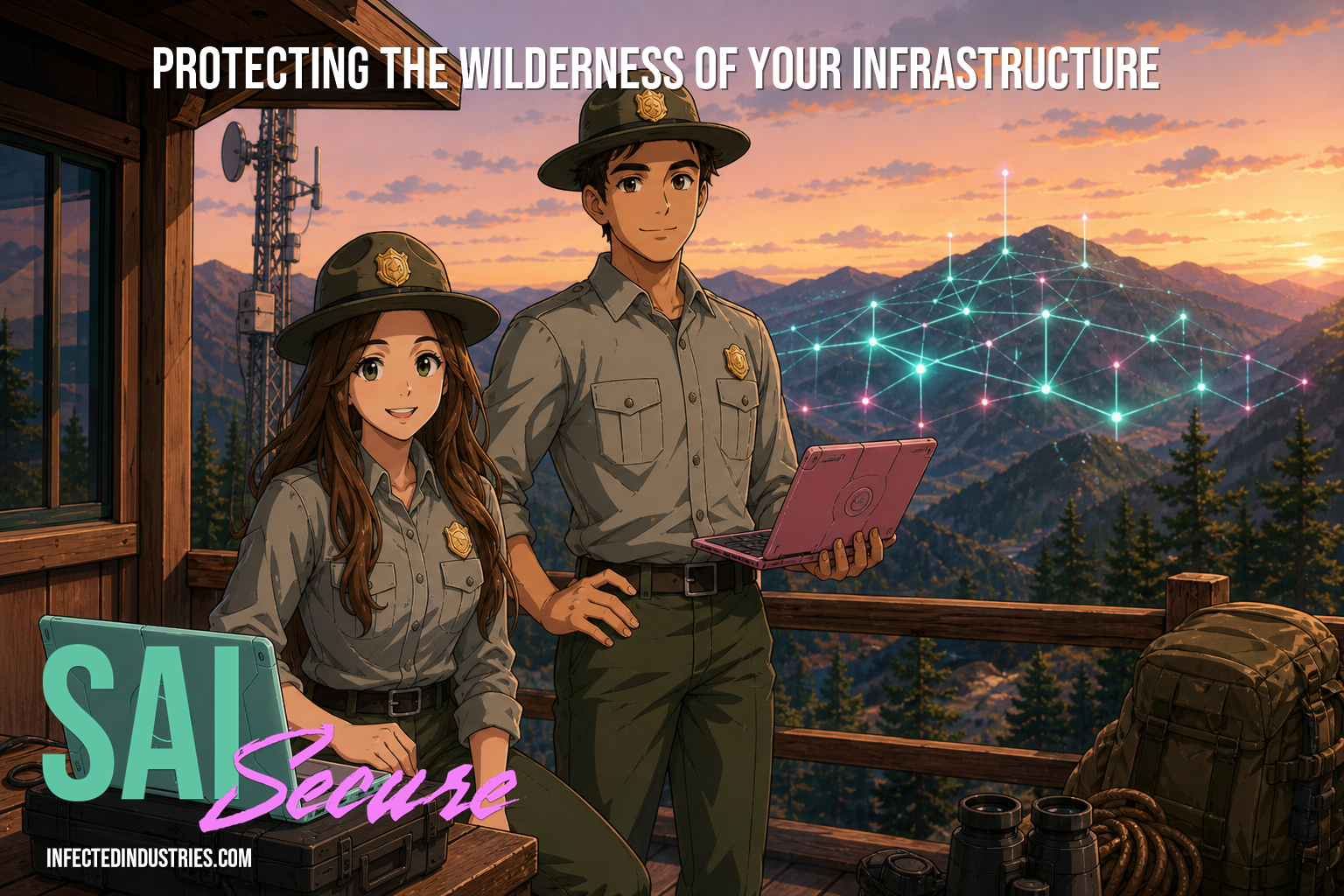 Camp SAI - Selene and Sam at wilderness SOC lookout