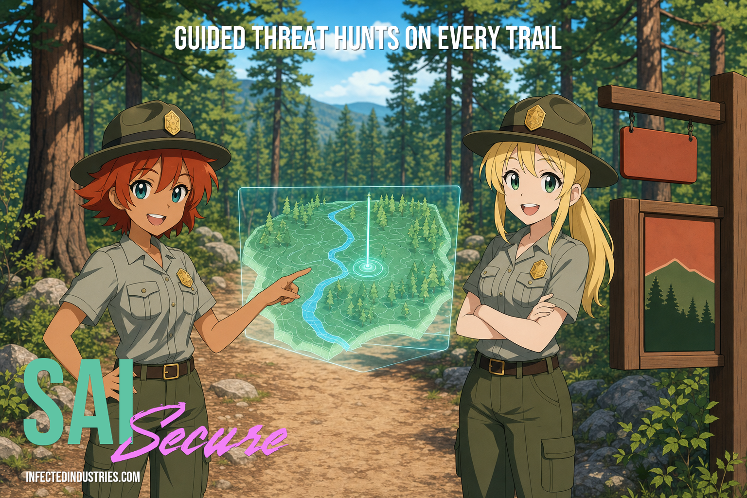 Camp SAI - Lolly and Catie on guided threat hunt trail