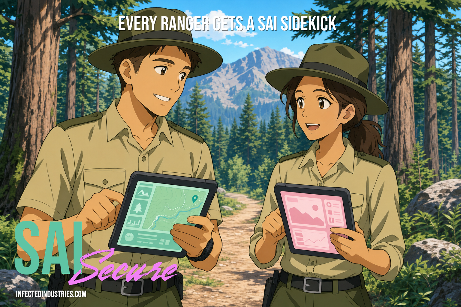 Camp SAI - Cam and Catie with SAI sidekick tablets