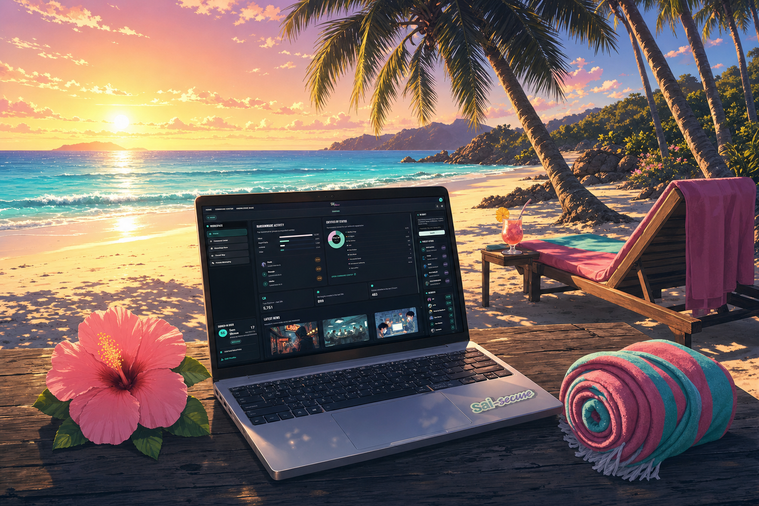 SAI Summer tropical beach scene style reference - ocean shoreline