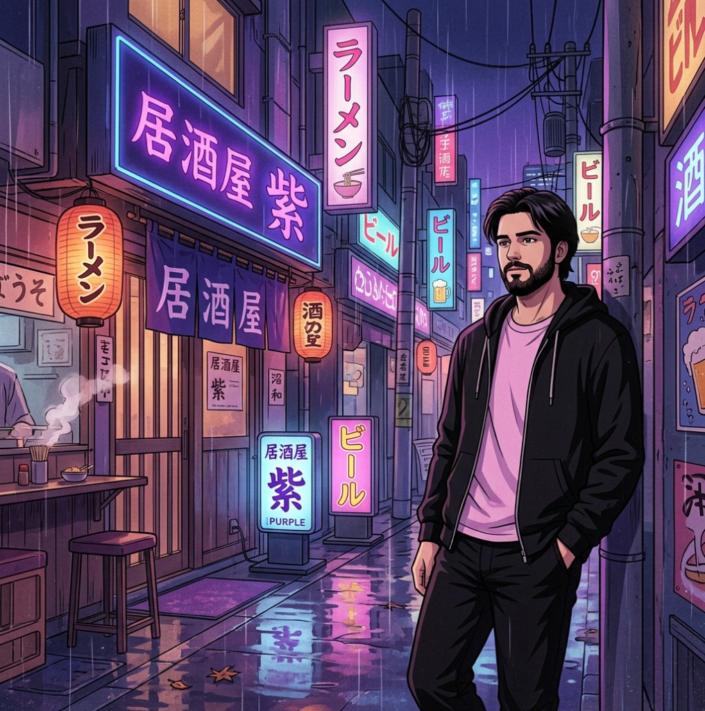 Rainy izakaya alley