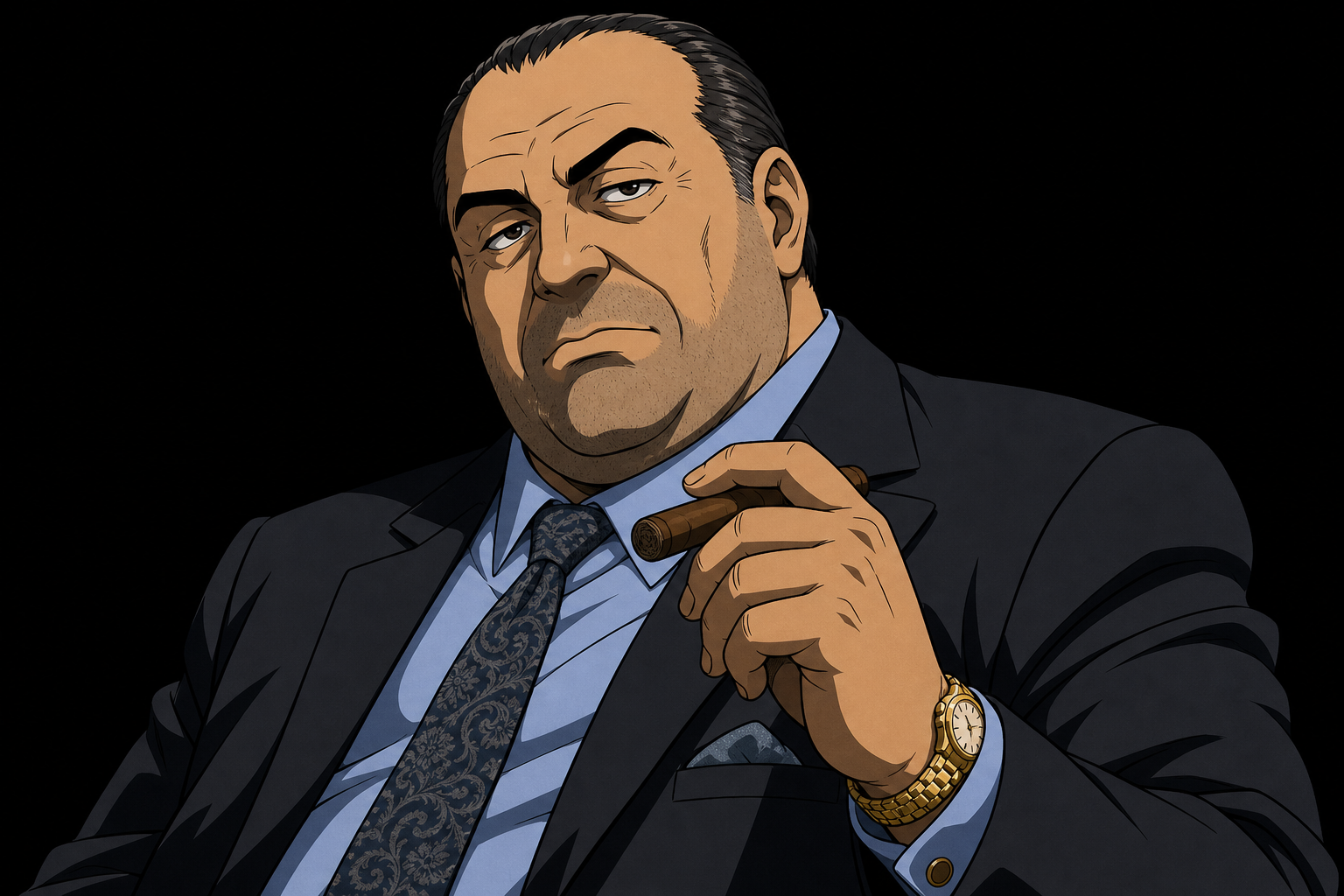 Tony - cel-shaded mob-boss archetype hero portrait
