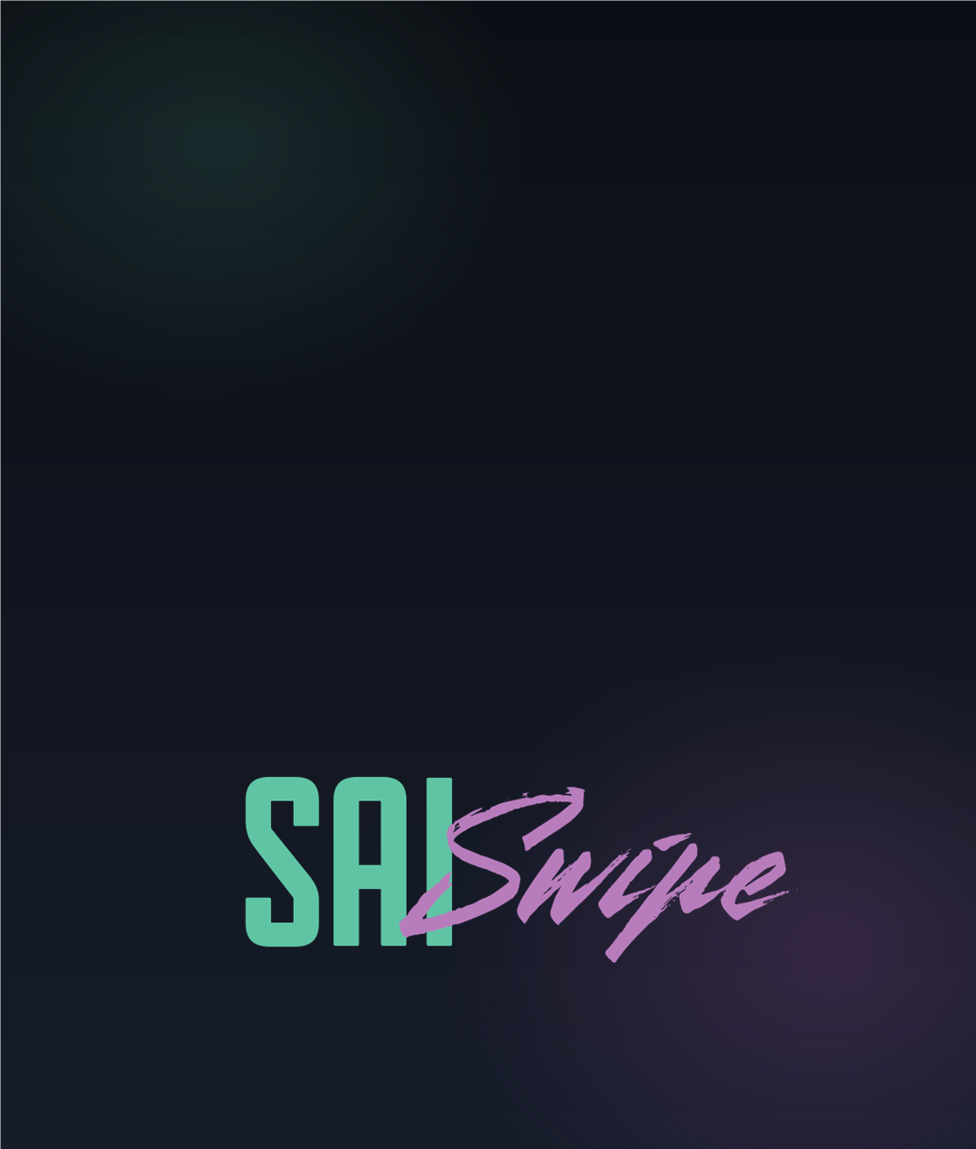 Motorola Razr+ 2025 cover screen wallpaper — SAISwipe logo bottom half on dark gradient